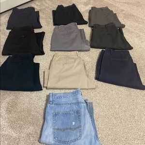 10 pairs of men’s pants- size 33/34 x 32